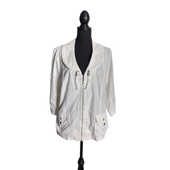 Chico's Zenergy Collection Ripstop Jacket Optic White Size 3/XL NWT - Picture 1 of 10